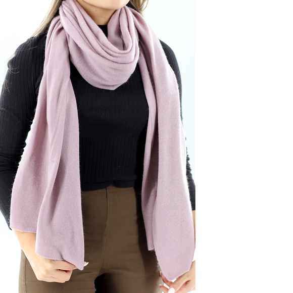 La Fiorentina Accessories - La Fiorentina Cashmere Blend Knit Shawl - Burnished Lilac